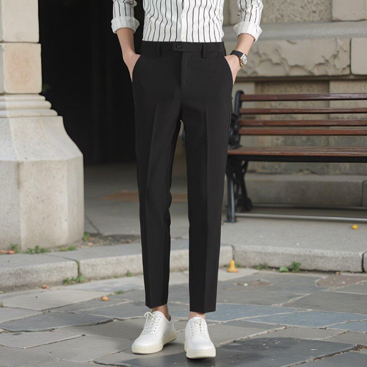 Ankle-length Suit Pants